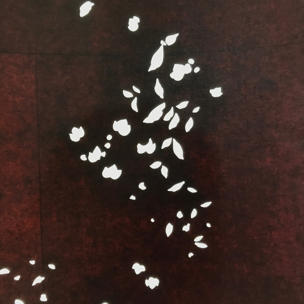Antique Japanese Katagami Paper Kimono Stencil Katazome Simple Plant Design C956