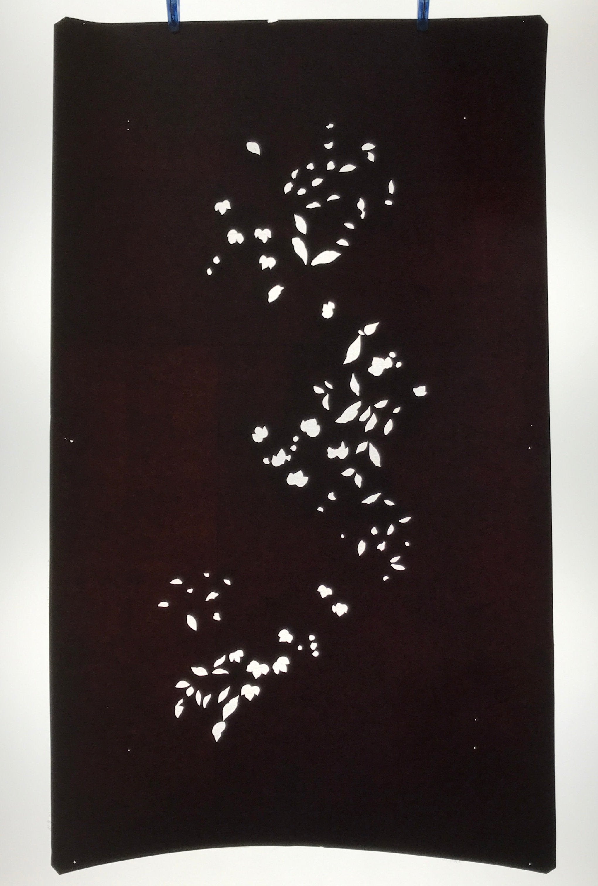 Antique Japanese Katagami Paper Kimono Stencil Katazome Simple Plant Design C956