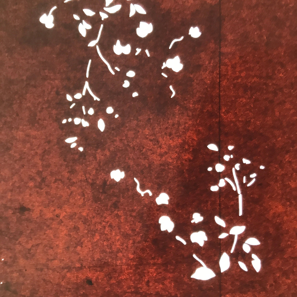 Antique Japanese Katagami Paper Kimono Stencil Katazome Simple Plant Design C957