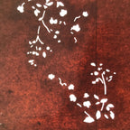 Antique Japanese Katagami Paper Kimono Stencil Katazome Simple Plant Design C957