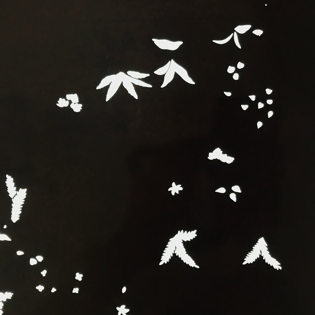 Antique Japanese Katagami Paper Kimono Stencil Katazome Simple Plant Design C958