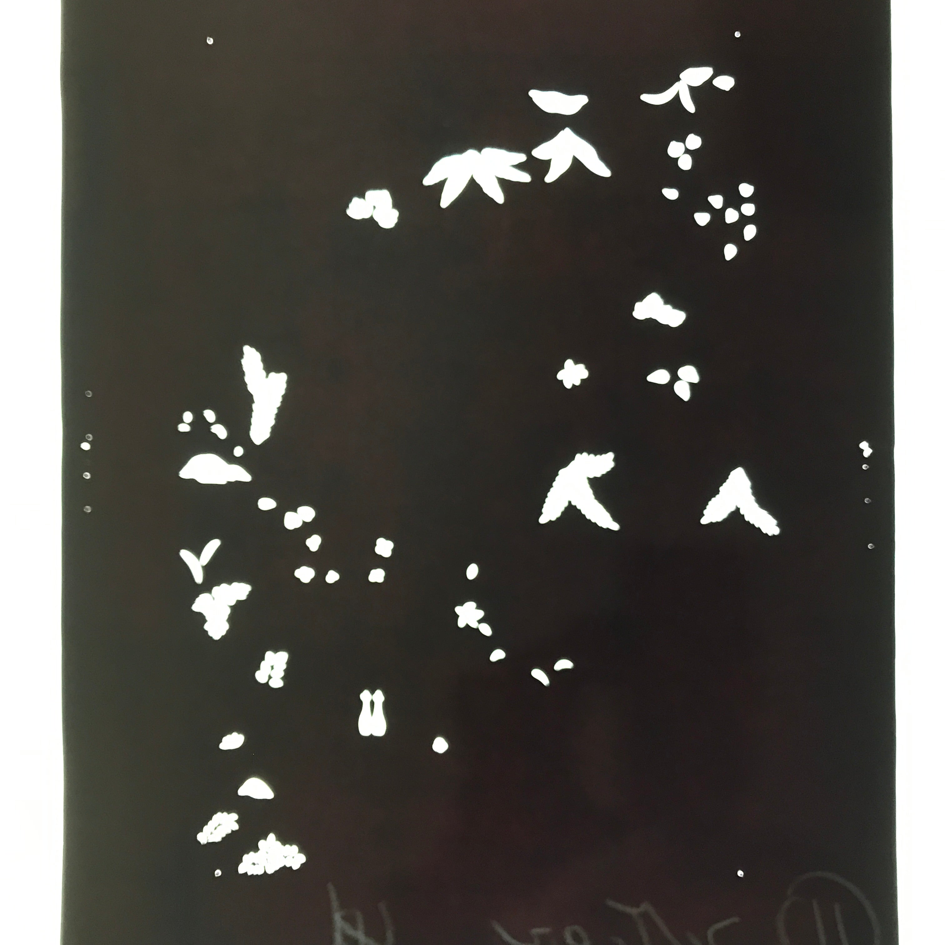 Antique Japanese Katagami Paper Kimono Stencil Katazome Simple Plant Design C958