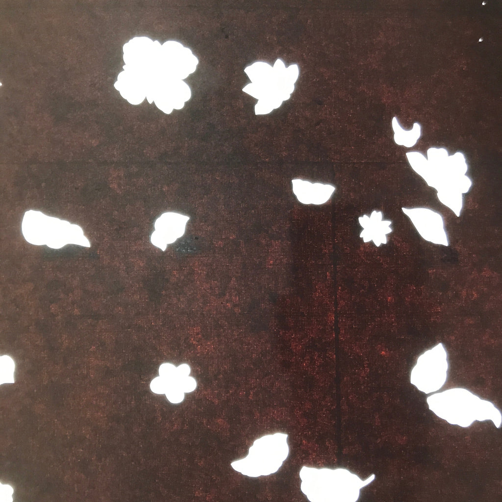 Antique Japanese Katagami Paper Kimono Stencil Katazome Simple Plant Design C959