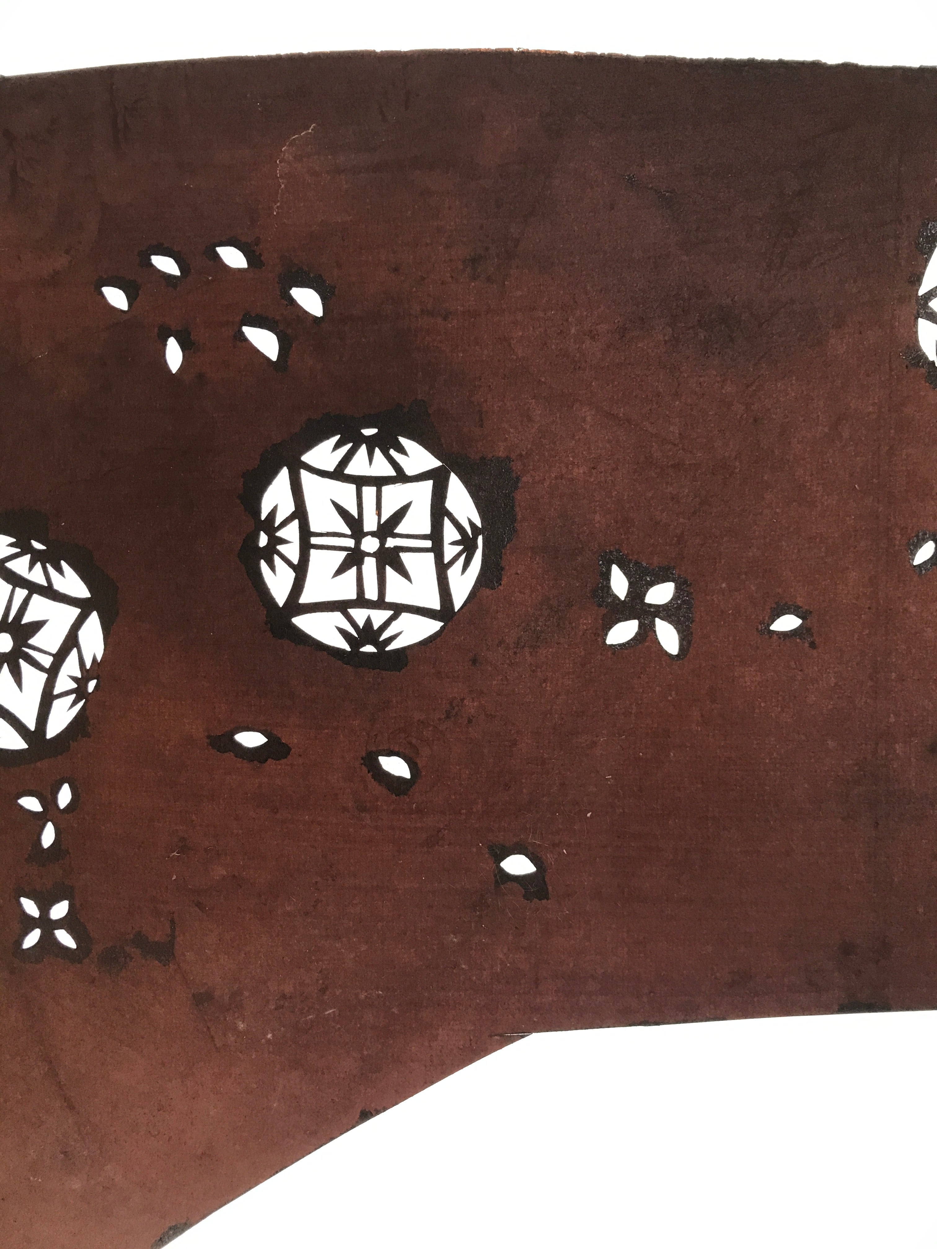 Antique Japanese Katagami Paper Kimono Stencil Katazome Temari Fabric Ball A664