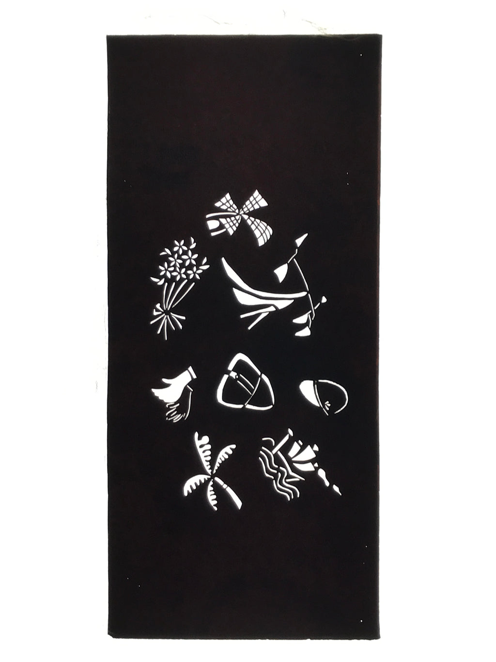 Antique Japanese Katagami Paper Kimono Stencil Katazome Travel Theme Design A802