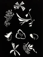 Antique Japanese Katagami Paper Kimono Stencil Katazome Travel Theme Design A802