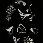 Antique Japanese Katagami Paper Kimono Stencil Katazome Travel Theme Design A802