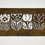 Antique Japanese Katagami Paper Kimono Stencil Katazome Tulip Flower Design A772