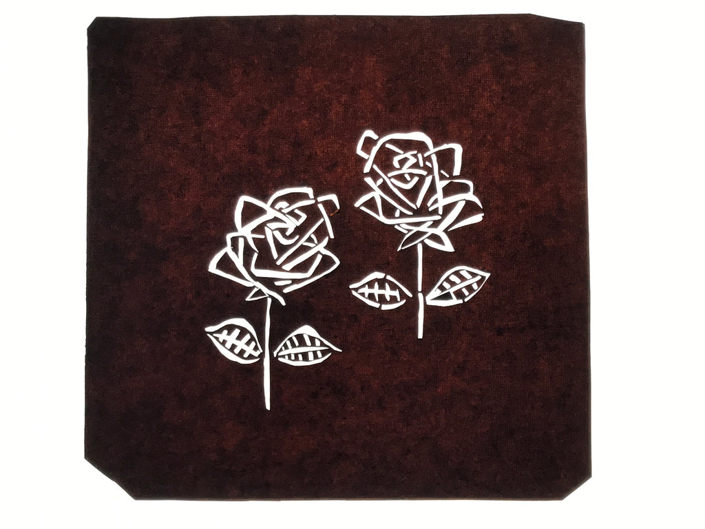 Antique Japanese Katagami Paper Kimono Stencil Katazome Two Roses Bara A797