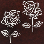 Antique Japanese Katagami Paper Kimono Stencil Katazome Two Roses Bara A797