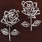 Antique Japanese Katagami Paper Kimono Stencil Katazome Two Roses Bara A797