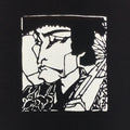 Antique Japanese Katagami Paper Kimono Stencil Katazome Ukiyoe Samurai Man A781