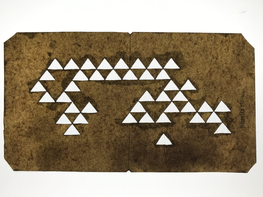 Antique Japanese Katagami Paper Kimono Stencil Katazome Uroko Scale Pattern A765