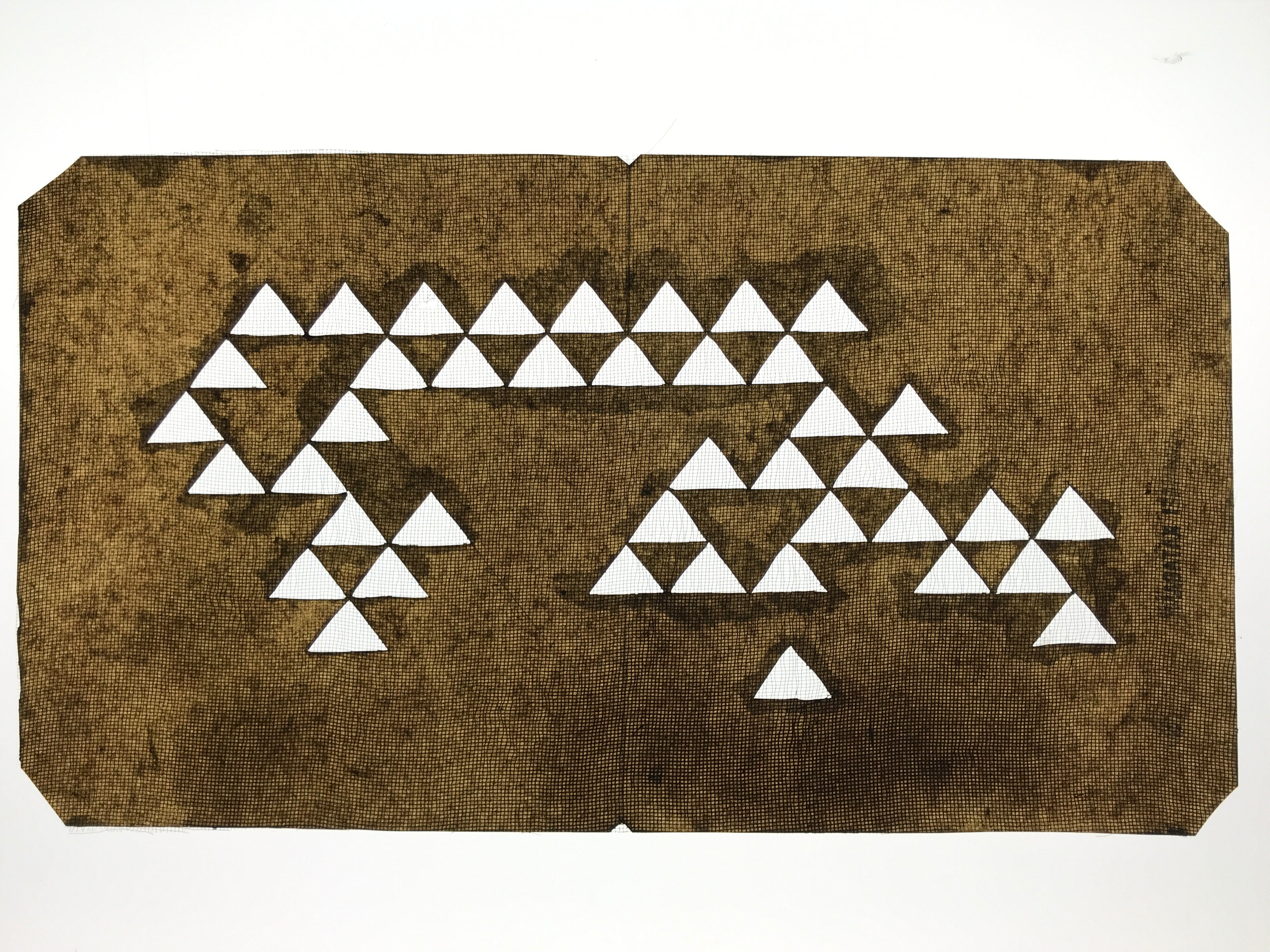 Antique Japanese Katagami Paper Kimono Stencil Katazome Uroko Scale Pattern A765