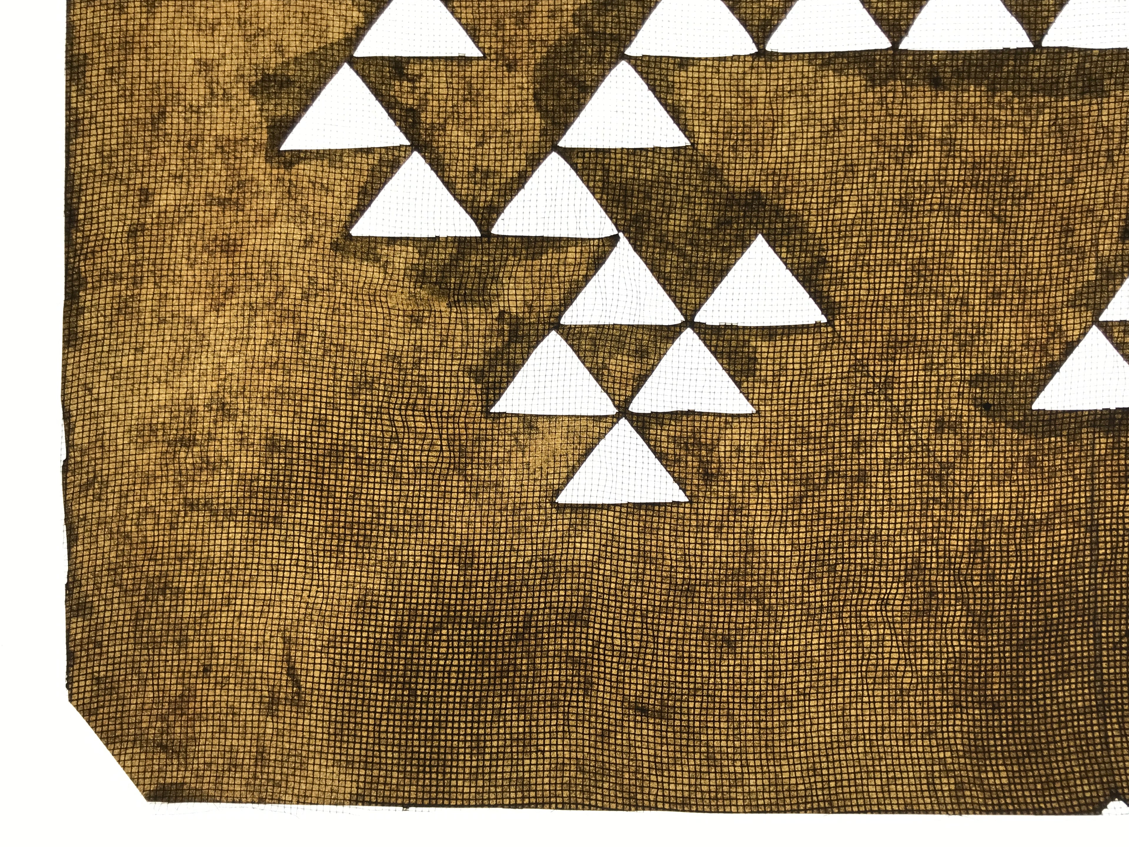Antique Japanese Katagami Paper Kimono Stencil Katazome Uroko Scale Pattern A765