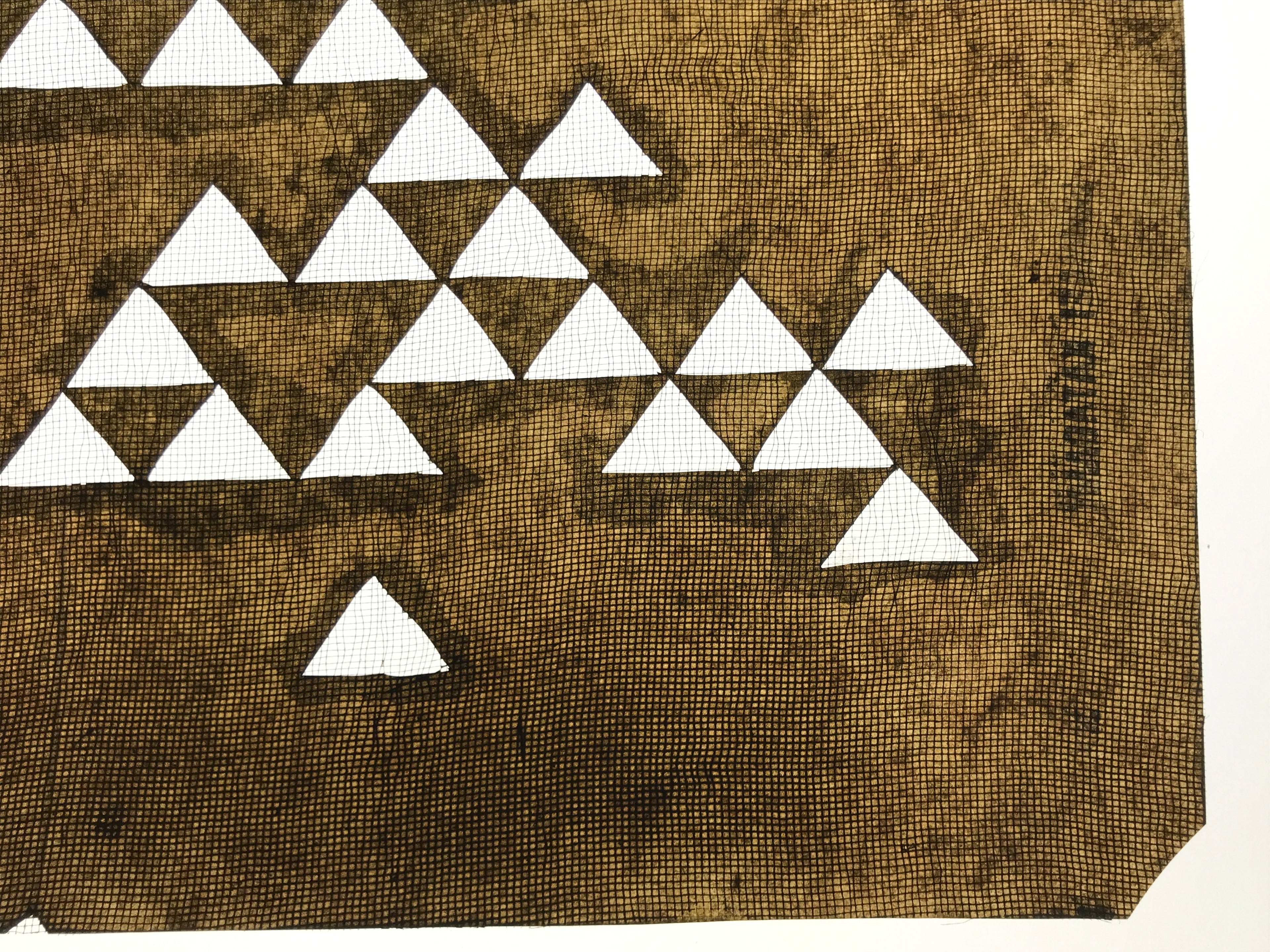 Antique Japanese Katagami Paper Kimono Stencil Katazome Uroko Scale Pattern A765