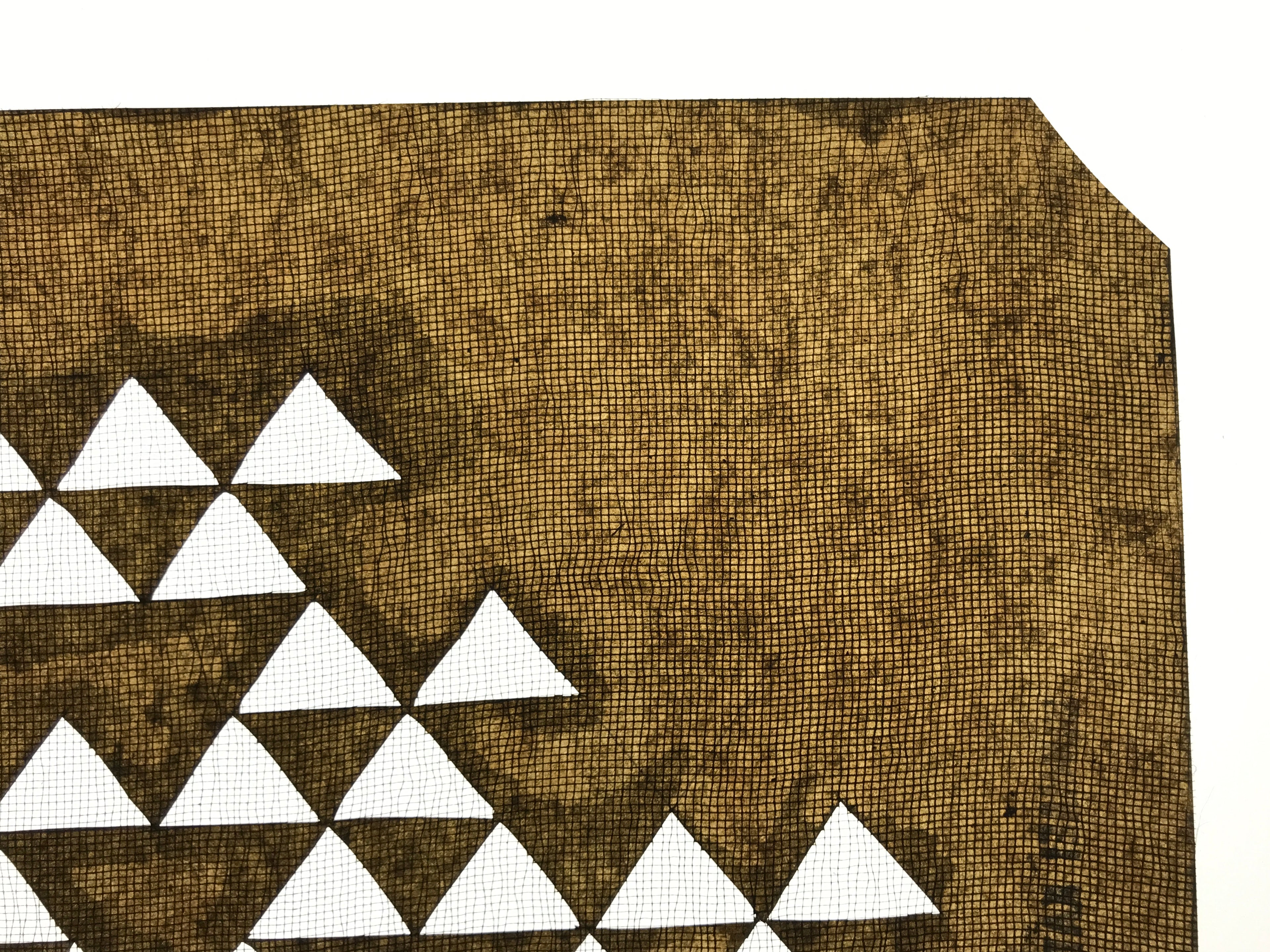 Antique Japanese Katagami Paper Kimono Stencil Katazome Uroko Scale Pattern A765