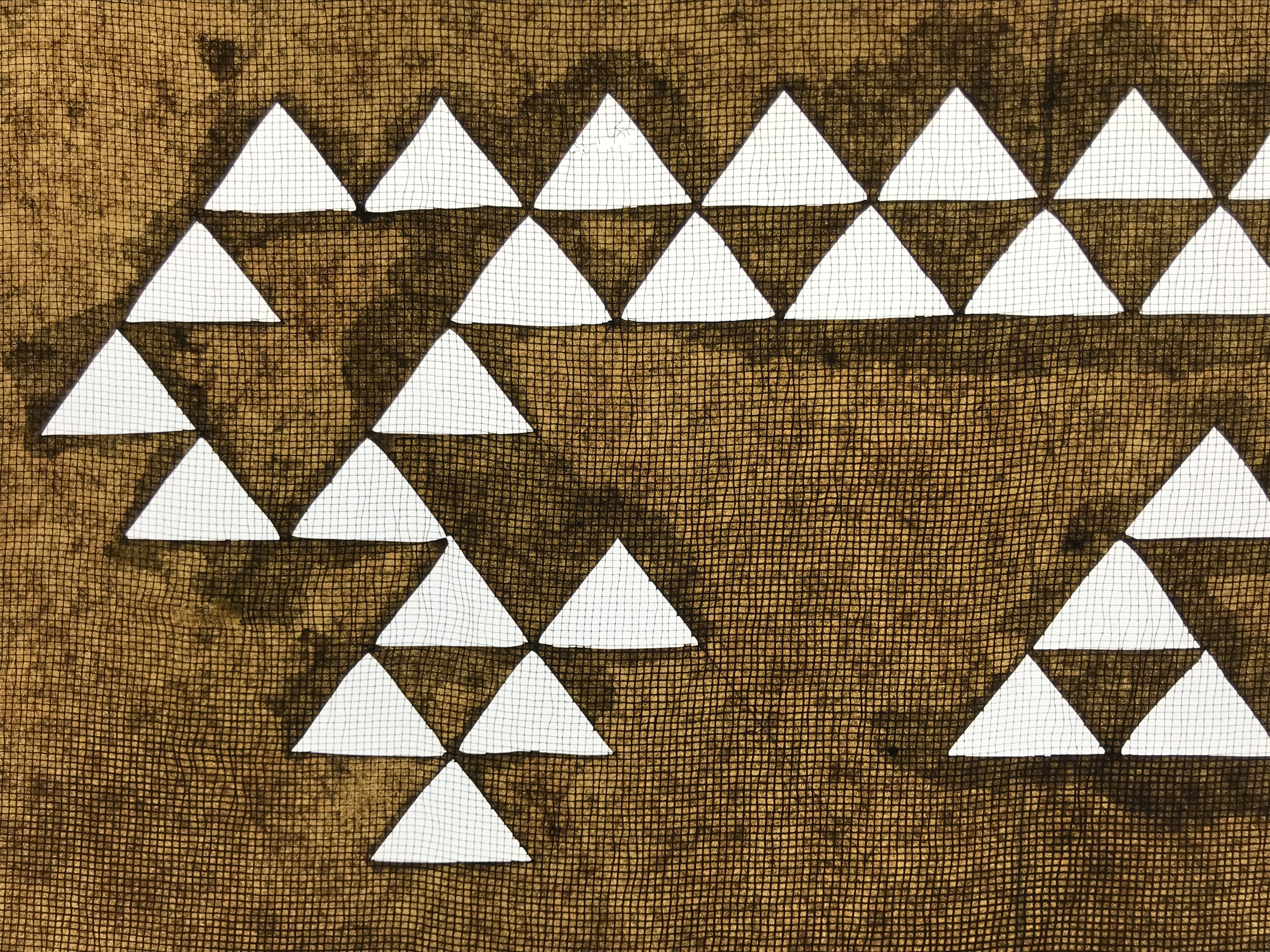 Antique Japanese Katagami Paper Kimono Stencil Katazome Uroko Scale Pattern A765