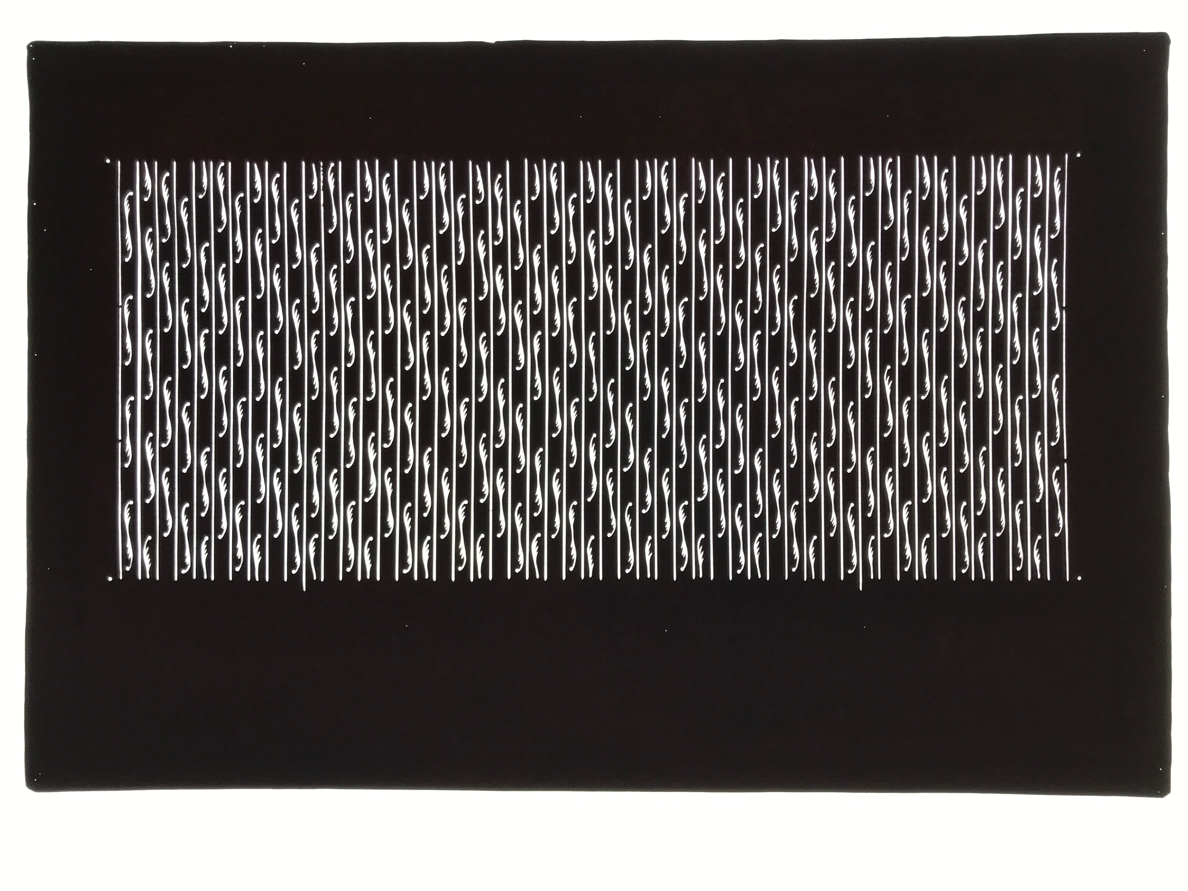 Antique Japanese Katagami Paper Kimono Stencil Katazome Vertical Lines A843