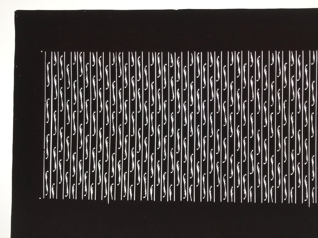 Antique Japanese Katagami Paper Kimono Stencil Katazome Vertical Lines A843