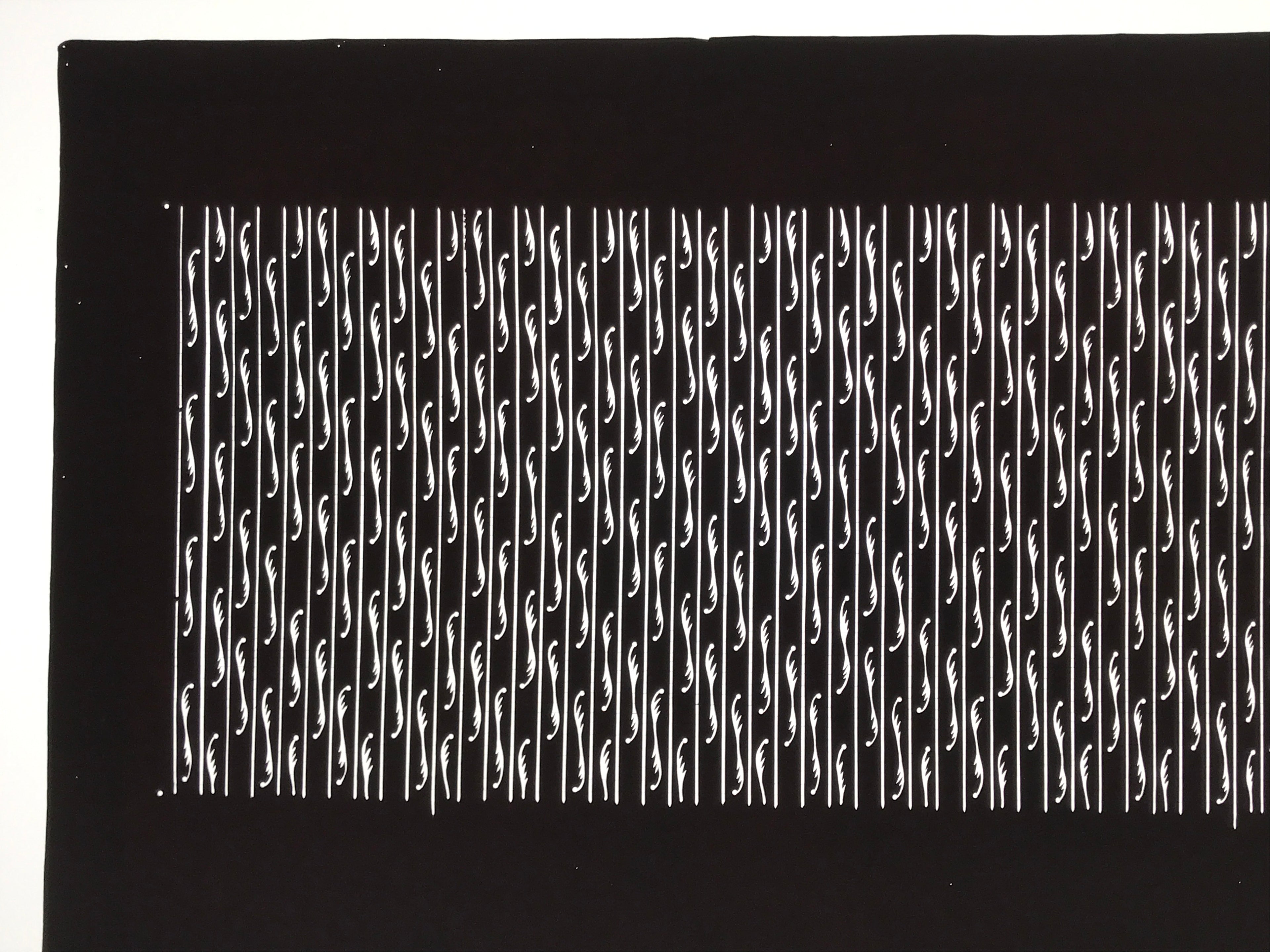 Antique Japanese Katagami Paper Kimono Stencil Katazome Vertical Lines A843