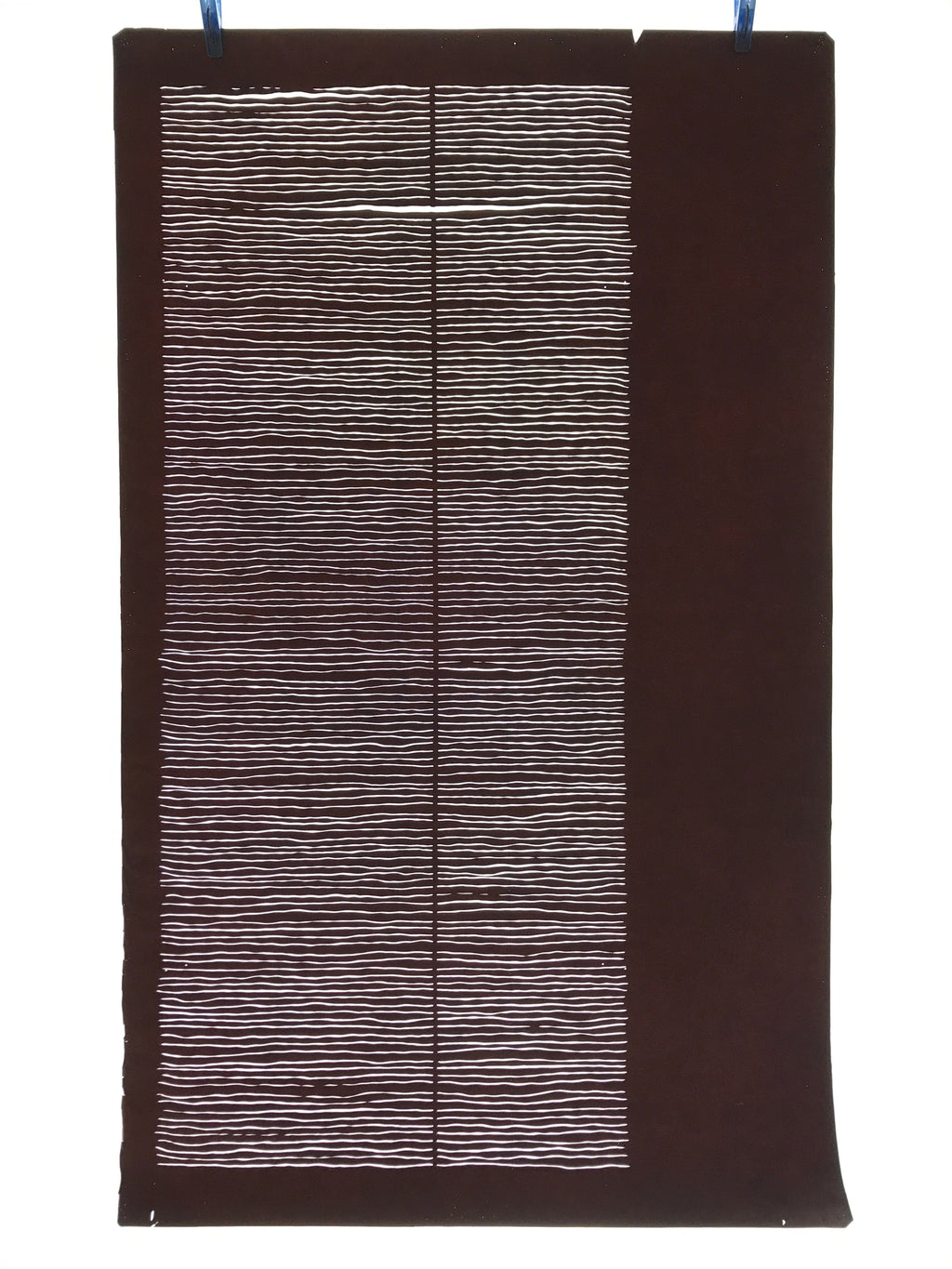 Antique Japanese Katagami Paper Kimono Stencil Katazome Wavy Stripe Pattern C897