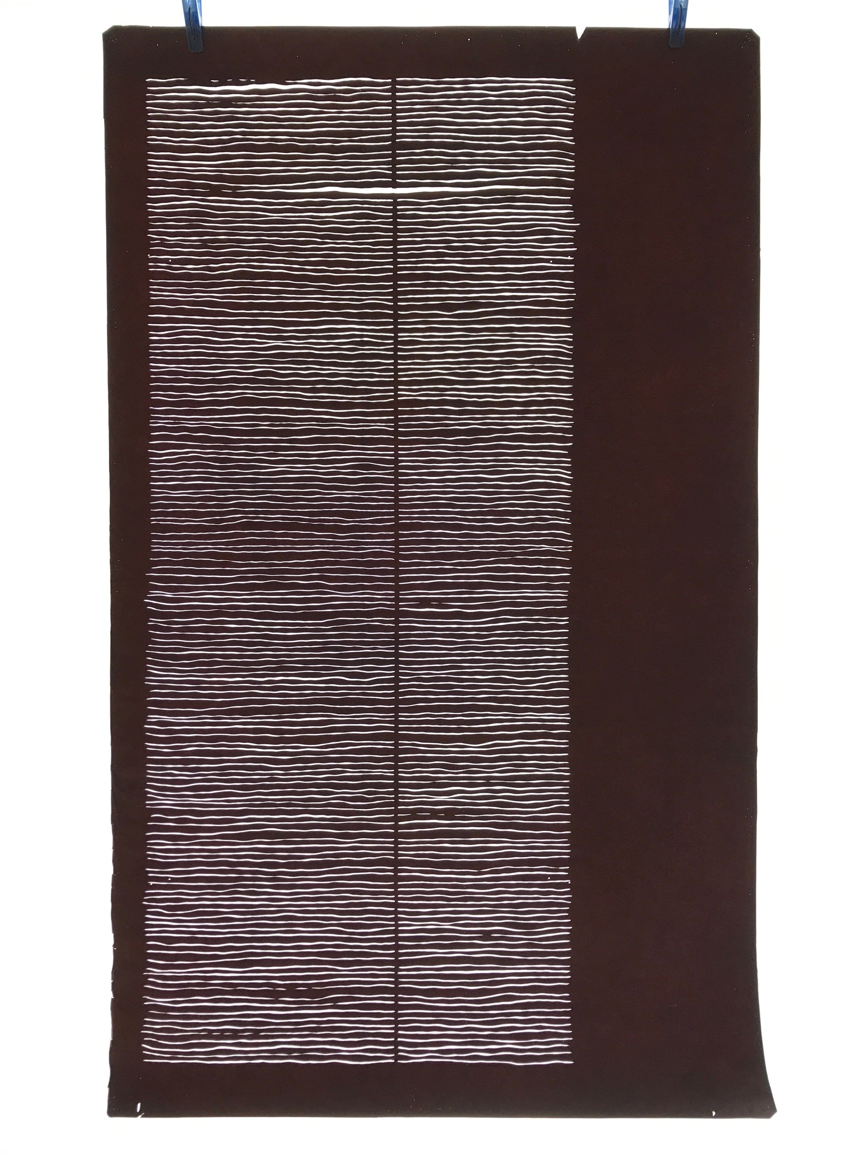 Antique Japanese Katagami Paper Kimono Stencil Katazome Wavy Stripe Pattern C897