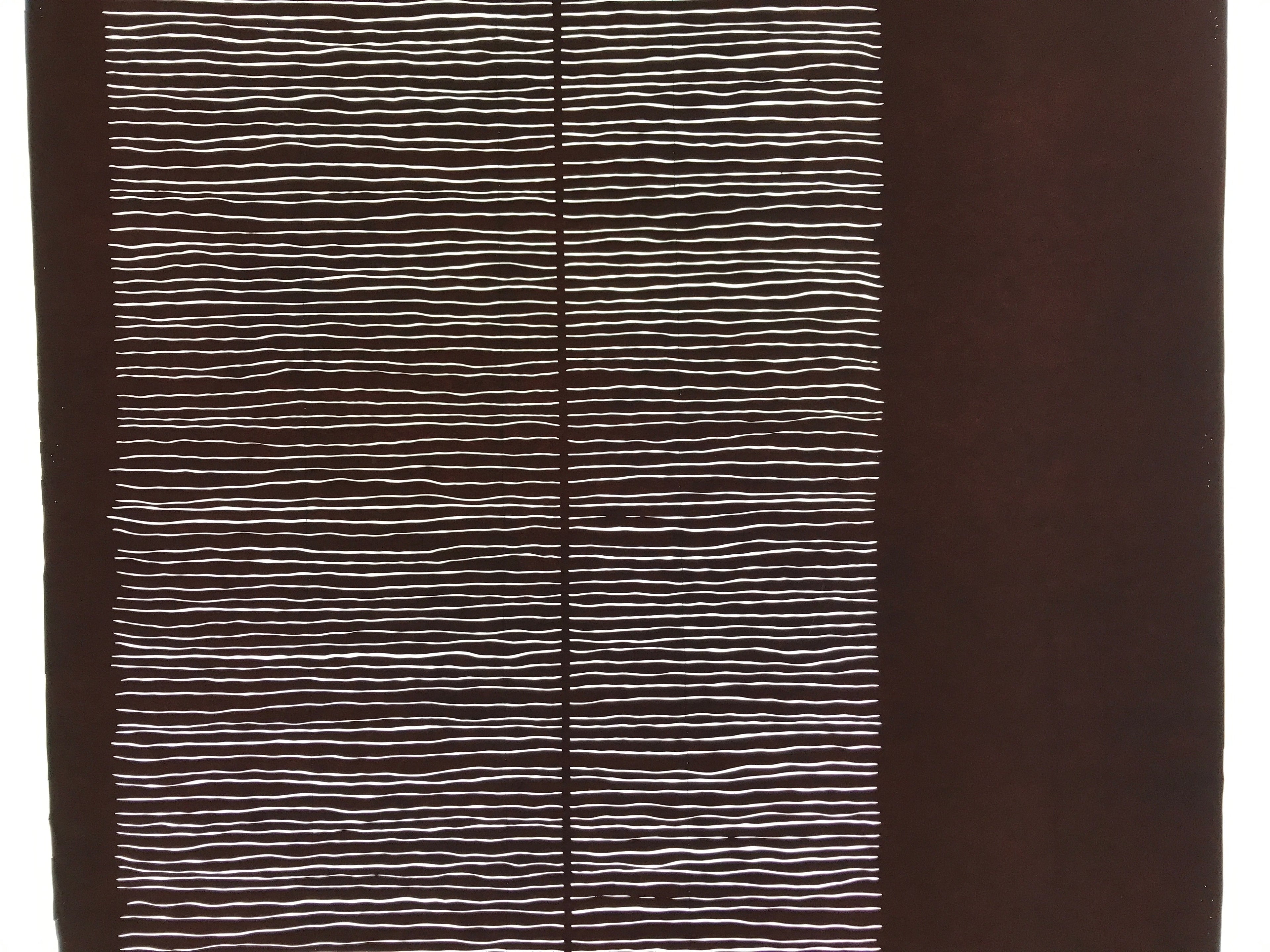 Antique Japanese Katagami Paper Kimono Stencil Katazome Wavy Stripe Pattern C897