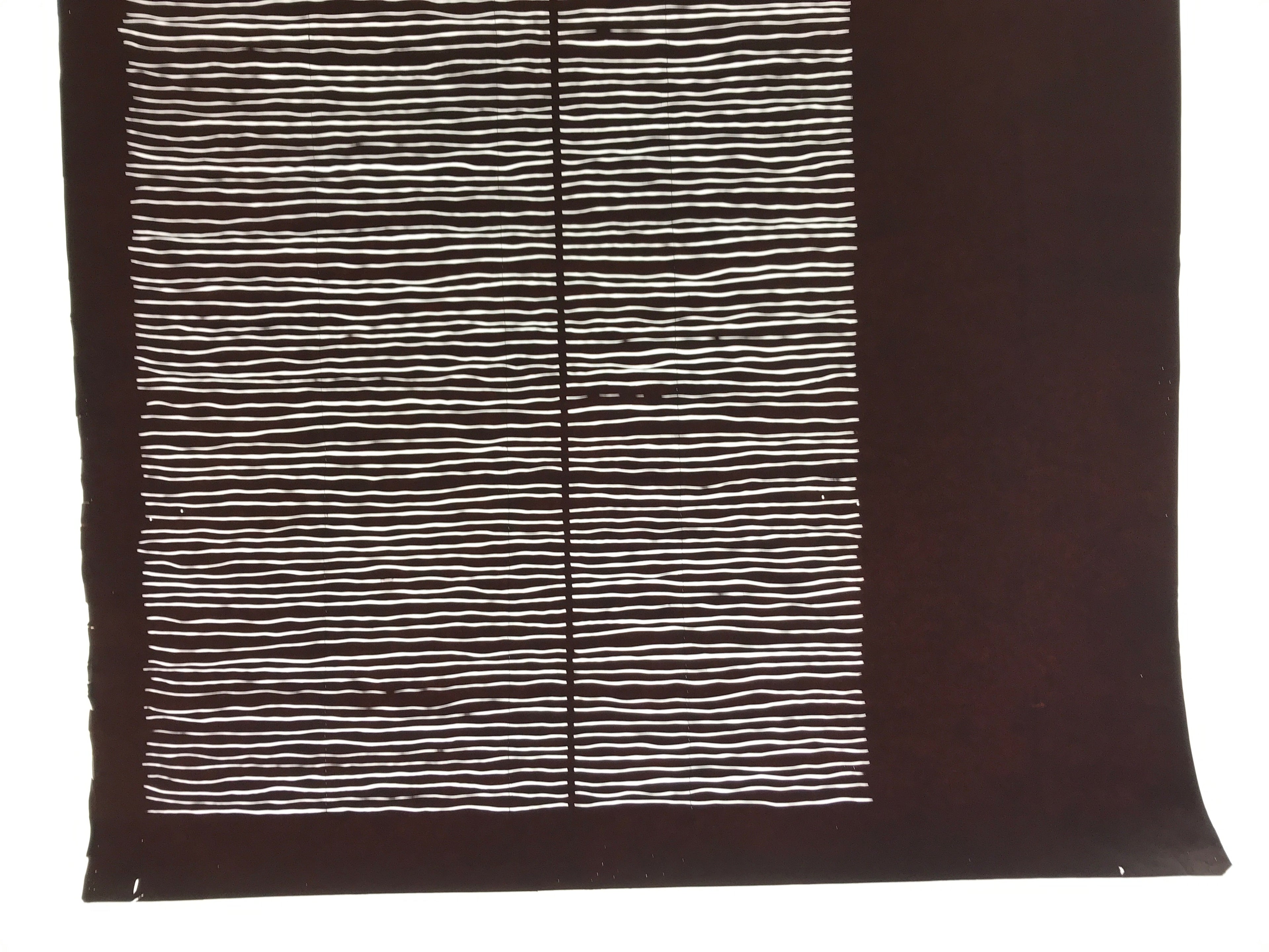 Antique Japanese Katagami Paper Kimono Stencil Katazome Wavy Stripe Pattern C897