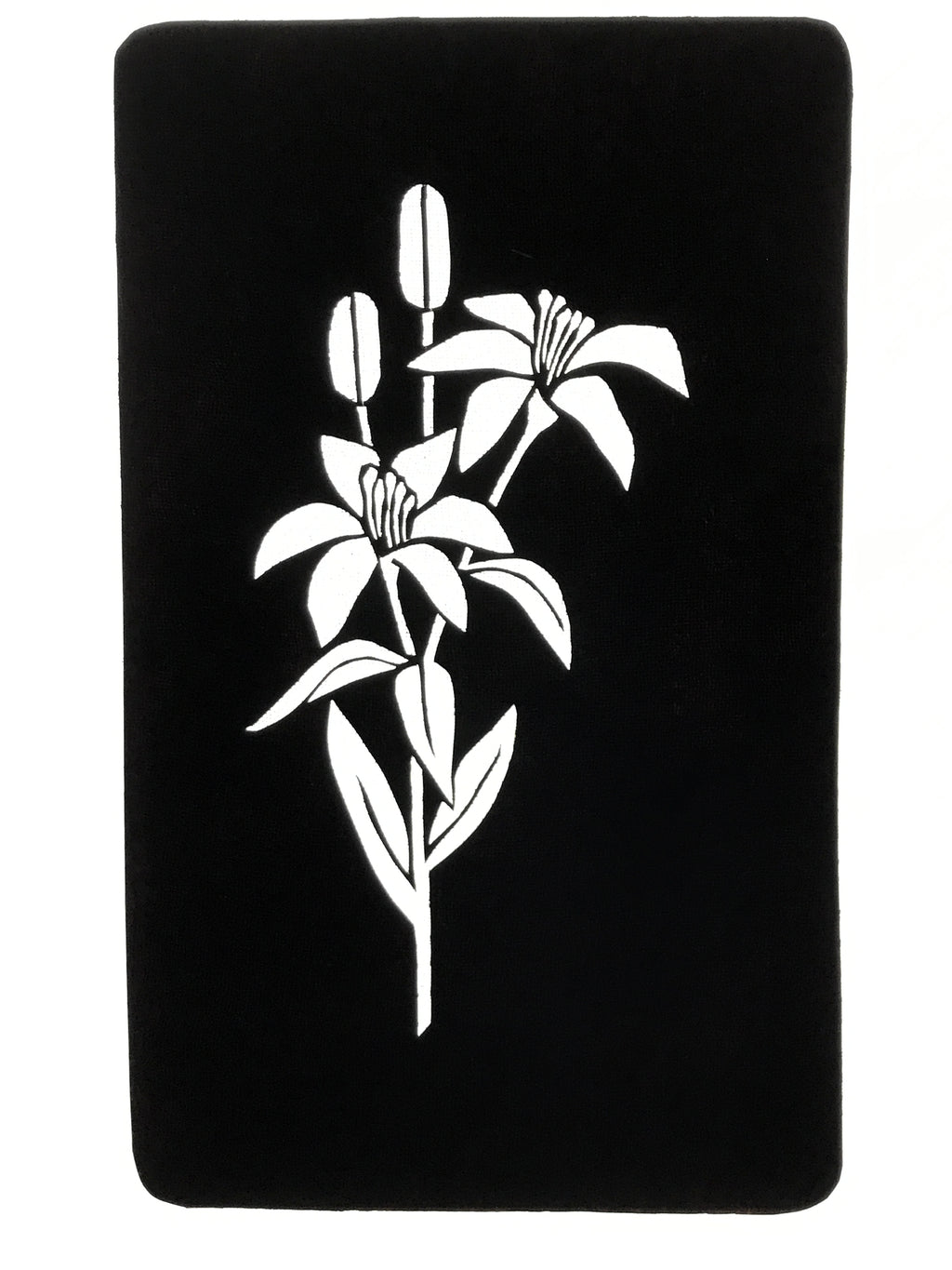 Antique Japanese Katagami Paper Kimono Stencil Katazome Yuri Lily Flowers A775