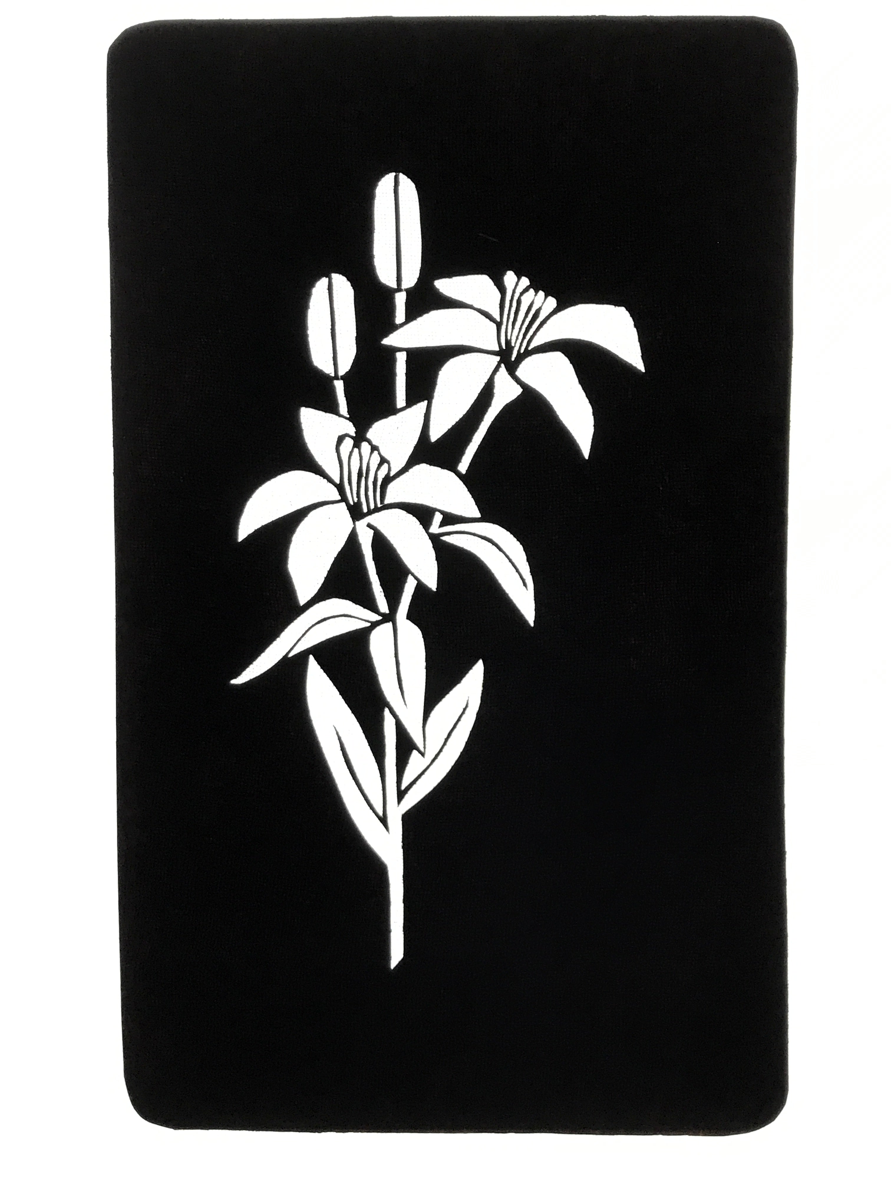 Antique Japanese Katagami Paper Kimono Stencil Katazome Yuri Lily Flowers A775