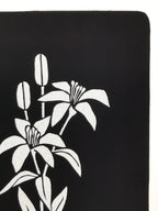 Antique Japanese Katagami Paper Kimono Stencil Katazome Yuri Lily Flowers A775