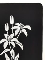 Antique Japanese Katagami Paper Kimono Stencil Katazome Yuri Lily Flowers A775
