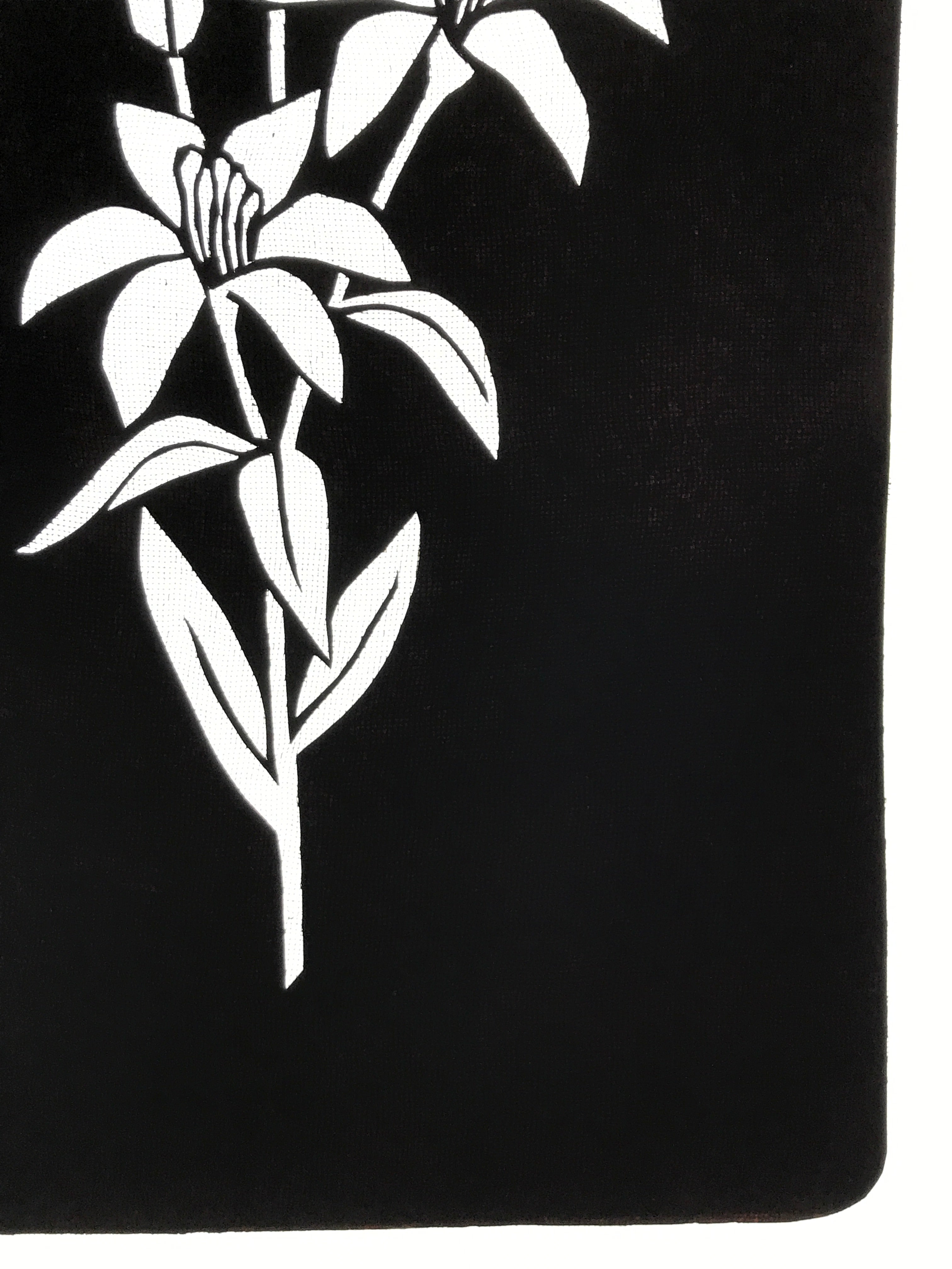 Antique Japanese Katagami Paper Kimono Stencil Katazome Yuri Lily Flowers A775