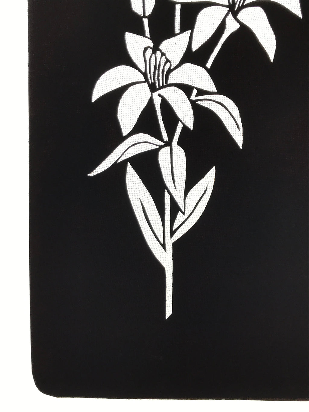 Antique Japanese Katagami Paper Kimono Stencil Katazome Yuri Lily Flowers A775