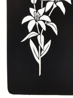 Antique Japanese Katagami Paper Kimono Stencil Katazome Yuri Lily Flowers A775