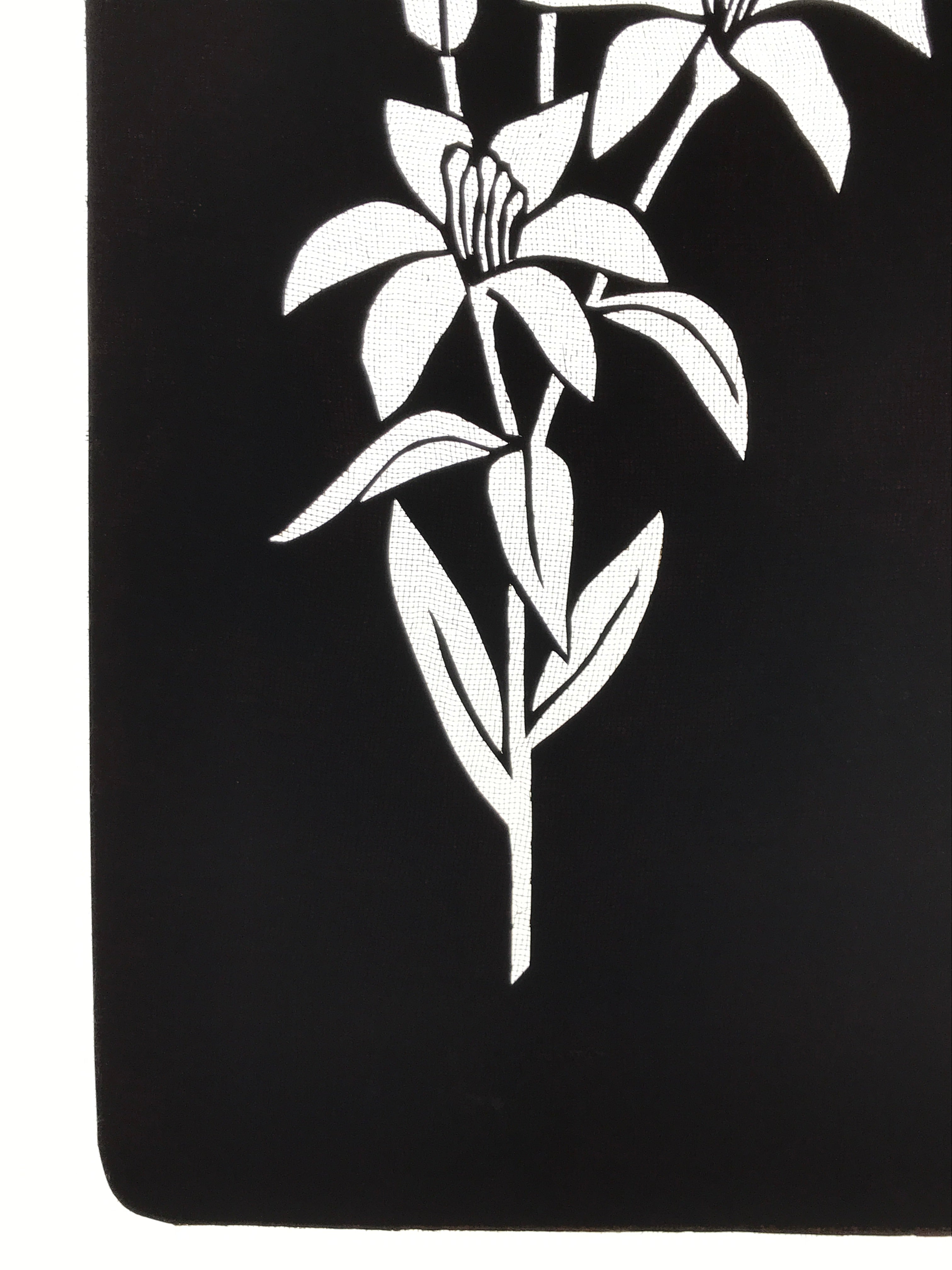 Antique Japanese Katagami Paper Kimono Stencil Katazome Yuri Lily Flowers A775
