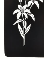 Antique Japanese Katagami Paper Kimono Stencil Katazome Yuri Lily Flowers A775