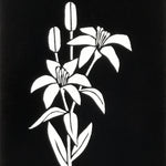 Antique Japanese Katagami Paper Kimono Stencil Katazome Yuri Lily Flowers A775
