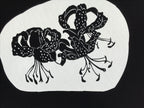 Antique Japanese Katagami Paper Kimono Stencil Tiger Lily Flowers Oniyuri A768