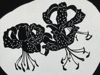 Antique Japanese Katagami Paper Kimono Stencil Tiger Lily Flowers Oniyuri A768