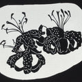 Antique Japanese Katagami Paper Kimono Stencil Tiger Lily Flowers Oniyuri A768