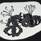 Antique Japanese Katagami Paper Kimono Stencil Tiger Lily Flowers Oniyuri A768