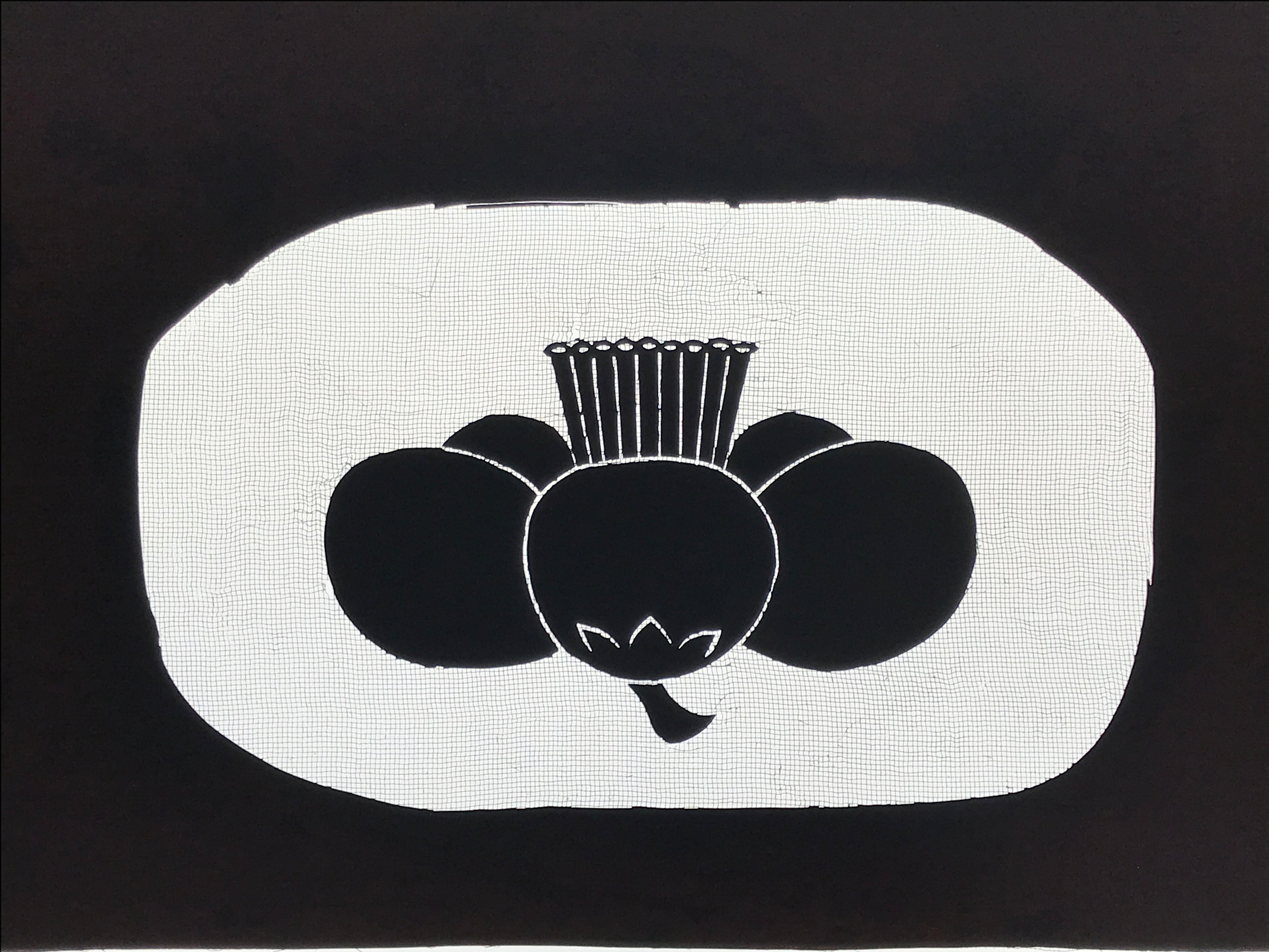 Antique Japanese Katagami Paper Kimono Stencil Ume Plum Blossom Kamon Crest A760