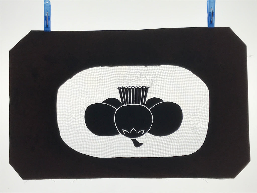 Antique Japanese Katagami Paper Kimono Stencil Ume Plum Blossom Kamon Crest A760