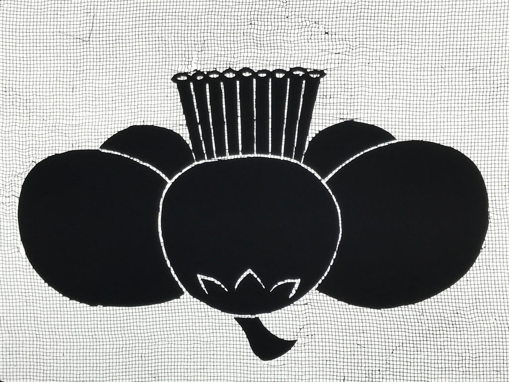 Antique Japanese Katagami Paper Kimono Stencil Ume Plum Blossom Kamon Crest A760