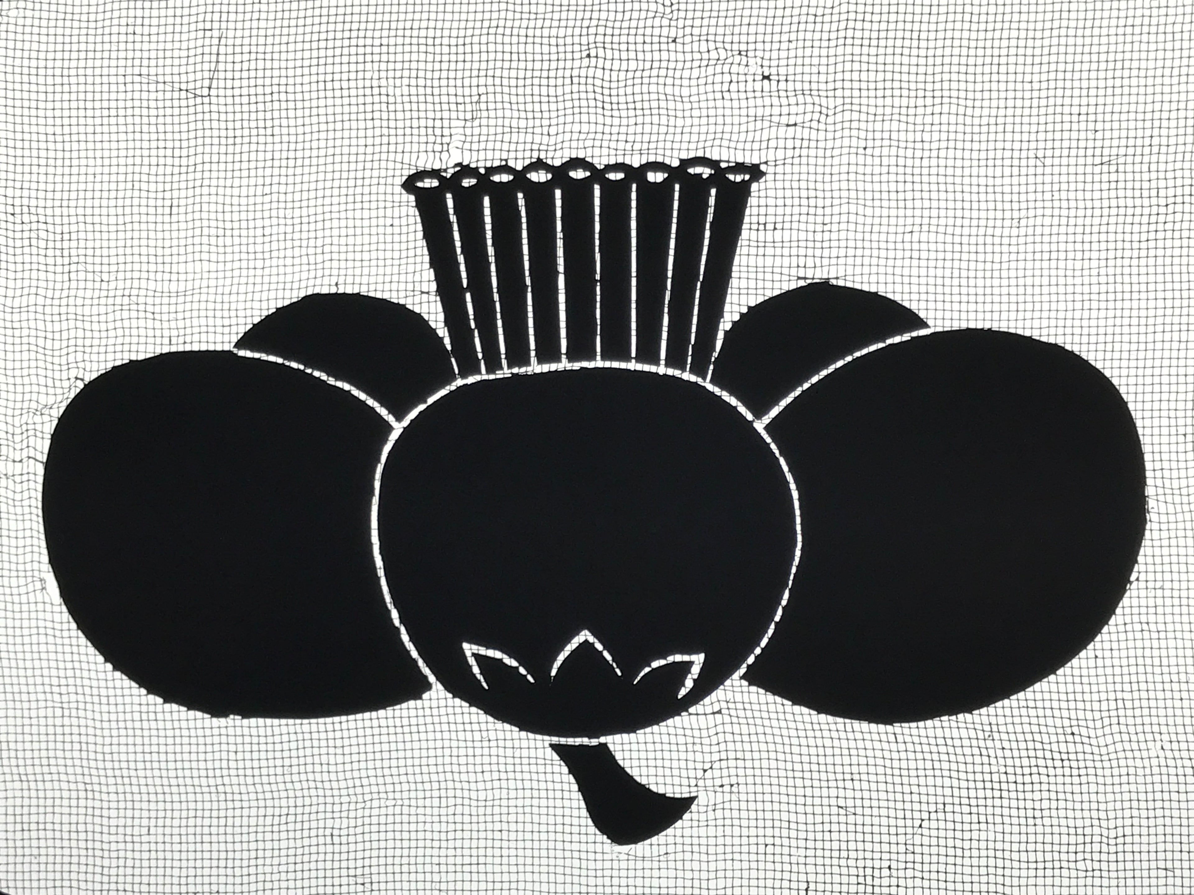 Antique Japanese Katagami Paper Kimono Stencil Ume Plum Blossom Kamon Crest A760