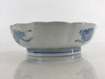 Antique Japanese Koimari Bowl Blue Sometsuke Floral Pattern Shishi Lion PY323