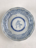 Antique Japanese Koimari Bowl Blue Sometsuke Floral Pattern Shishi Lion PY324