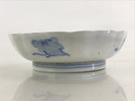 Antique Japanese Koimari Bowl Blue Sometsuke Floral Pattern Shishi Lion PY324